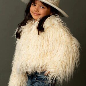 Joyfolie Girls "Goldie" Cream Fur Jacket NWT soldout online